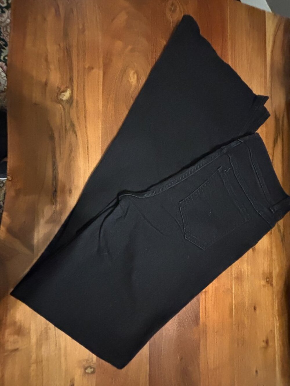 Spanx Black Boot Leg Black Stretch Jeans, Women's Size Large